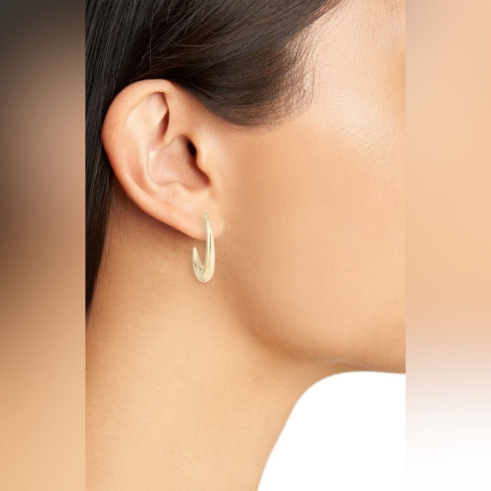 NWT Threader Hoop Earrings - Picture 2 of 2